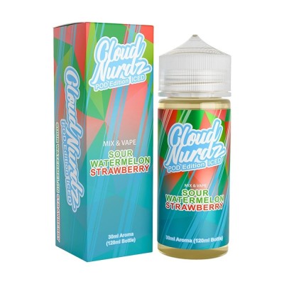 Cloud Nurdz Sour Watermelon Strawberry Pod Edition Iced 30ml/120ml (Καρπούζι, Φράουλα & Πάγος)