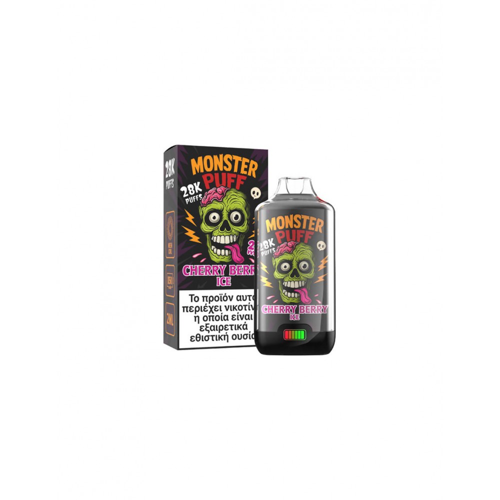Monster Puff 28K Kit Cherry Berry Ice Συσκευή 2ml & 2x10ml 20mg
