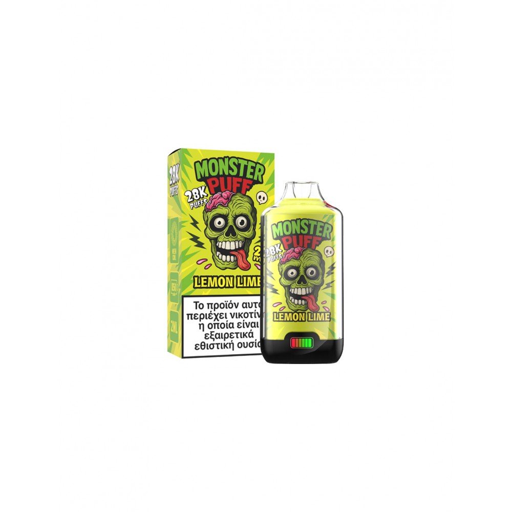 Monster Puff 28K Kit Lemon Lime Συσκευή 2ml & 2x10ml 20mg